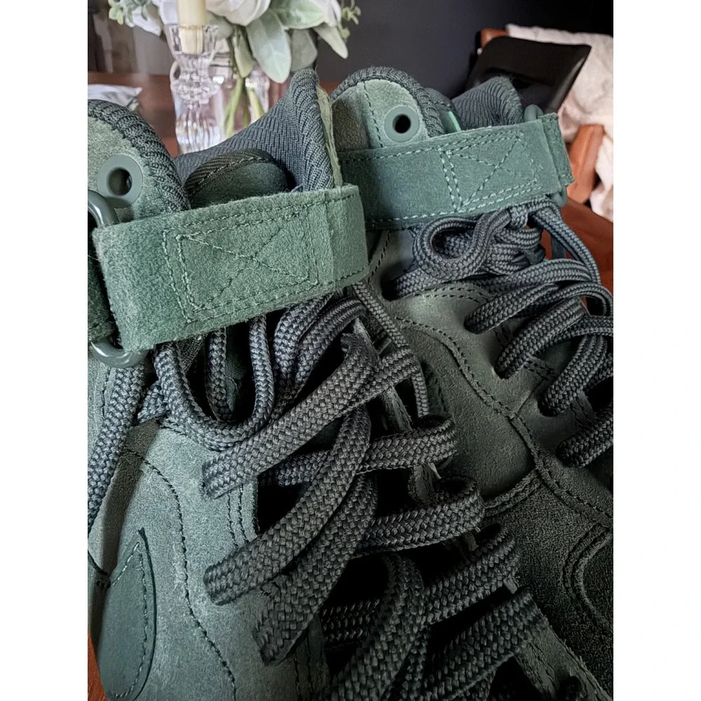 Nike Air Force 1 High Forest Green Suede Gum Sole Sneakers Womens High Top AF1